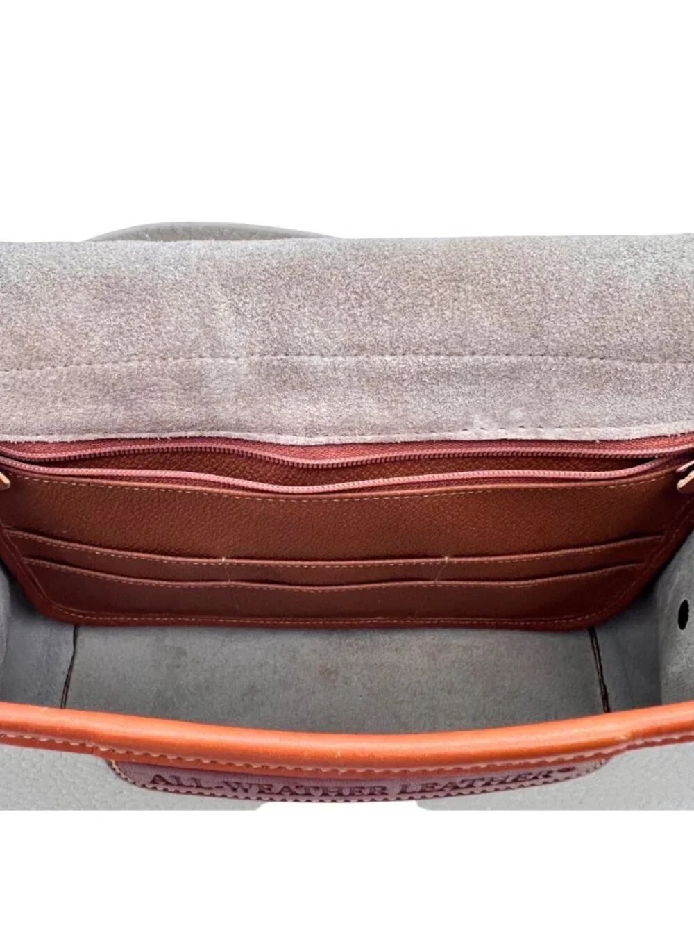Dooney & Bourke Vintage All-Weather Leather Purse Shoulder Bag Tan Made in USA - Picture 14 of 16